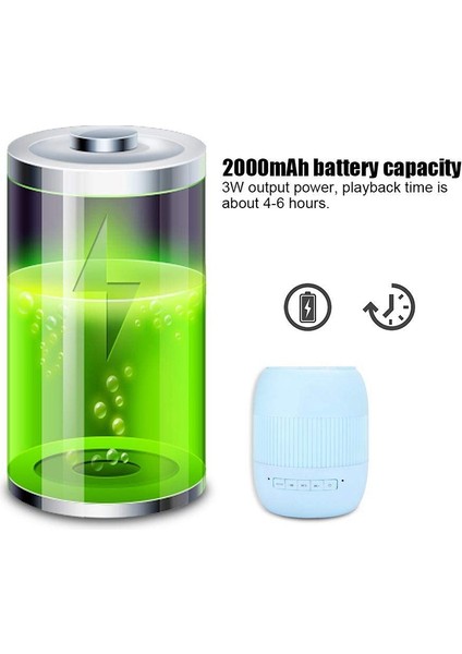 Bluetooth Hoparlör, Taşınabilir 2000 Mah Temas Kontrollü LED Renkli Gece Işığı Lambası Müzik Akıllı Telefon/tablet/dizüstü Bilgisayar Için Gürültü Önleyici Mikrofon ile (Mavi) (Yurt Dışından)