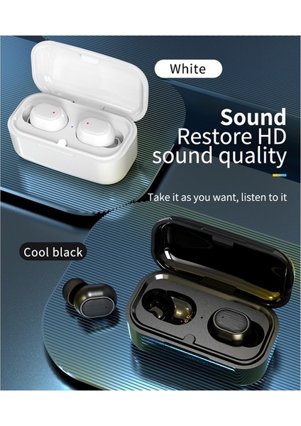 J4 Bluetooth Kulaklık Gerçek Kablosuz Kulaklıklar Tws 5.0 Kulak Içi Su Geçirmez Kulaklık 3D Stereo Ses Siyah (Yurt Dışından)