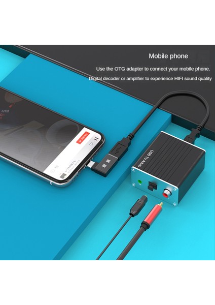 USB Harici Ses Kartı Güçsüz Koaksiyel Dijital Ses Dönüştürücü Bilgisayar Hifi Cep Telefonundan Aux'a Fiber Için (Yurt Dışından)