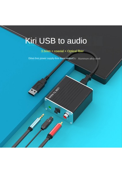 USB Harici Ses Kartı Güçsüz Koaksiyel Dijital Ses Dönüştürücü Bilgisayar Hifi Cep Telefonundan Aux'a Fiber Için (Yurt Dışından)