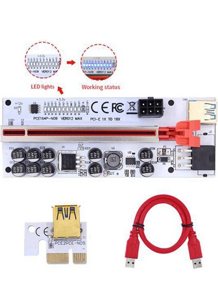 Yükseltici VER012 Max USB 3.0 Pcı-E Yükseltici Ver 012 Max Express 1x 16X Genişletici Gpu Yükseltici Adaptör Kartı LED Çalışma Göstergesi (Yurt Dışından)