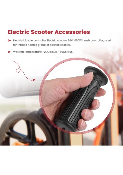 36V 1000W Elektrikli Scooter Fırçalanmış Kontrol Motoru + Gaz Kelebeği Kavrama Kiti Elektrikli Scooter Bisiklet E-Bisiklet Için (Yurt Dışından)