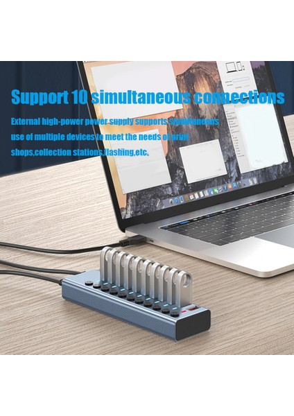 11 Bağlantı Noktalı Usb3.0 Ayırıcı Bilgisayar Genişletici USB Hub 2.4A Hızlı Şarj Bağlantı Noktası Harici 12V Güç Kaynağı - Abd Tak (Yurt Dışından)