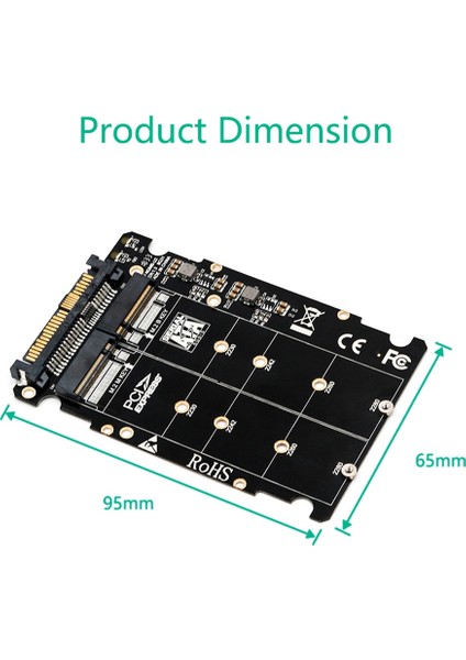 Taşınabilir SFF-8639 Nvme U.2 - Ngff M.2 M Anahtar ve B Anahtar SSD Adaptörü Pcıe3.0 X16 Gen3 2280 2260 2242 2230 SSD (Yurt Dışından)