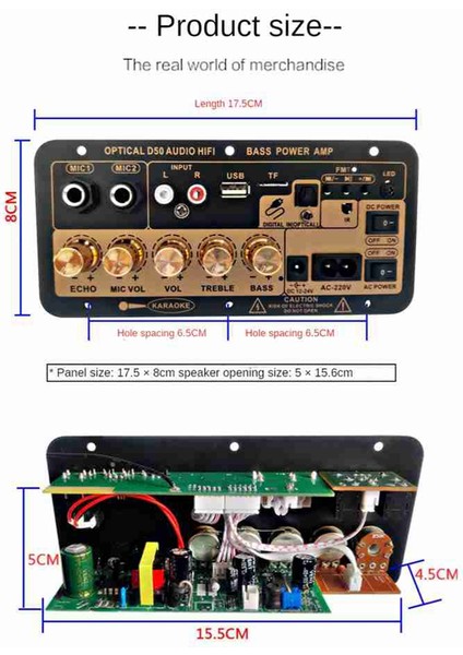 Optik Ses Girişi ile Bluetooth Dijital Amplifikatör Kurulu Karaoke Amplifikatör Ev/araba Subwoofer Amplifikatör Kartı (Abd Tak) (Yurt Dışından)