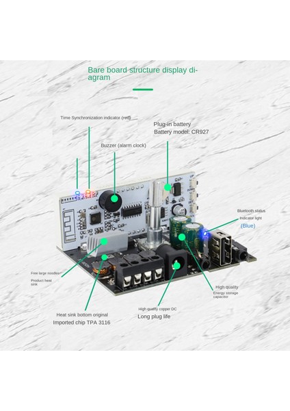 XY-W50H Hıfı Seviye 50WX2 Stereo Bluetooth Dijital Amplifikatör Modülü Wıfı Zamanlama Saati Bt5.0 Ses Modülü DC8-24V (Yurt Dışından)