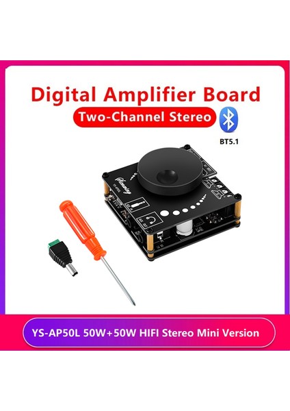 -AP50L Dijital Bluetooth Amplifikatör Kartı Mini Versiyon 50W+50W Hıfı Yüksek Güçlü Bt5.1 Iki Kanallı Stereo Hoparlör Modülü (Yurt Dışından)