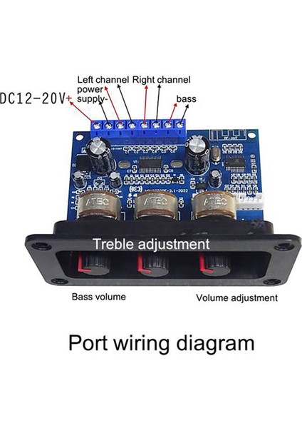 2.1 Kanal Bluetooth 5.0 Ses Amplifikatörü Kurulu 2X25W+50W Subwoofer D Sınıfı Amplifikatör Kartı Kiti Dc Dişi + Aux Kablosu (Yurt Dışından)