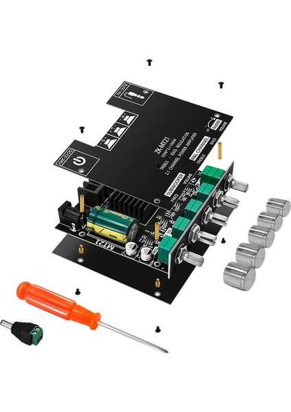 -MT21 Dijital Güç Amplifikatörü Kartı 50WX2+100W 2.1 Kanal Aux+Bt5.0 Yüksek Düşük Tonlu Süper Bas Güç Amplifikatörü Kartı (Yurt Dışından)
