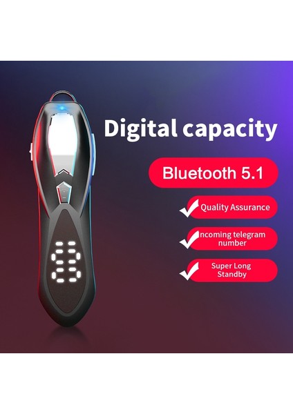 Kablosuz Bluetooth Kulaklık Iş Bluetooth Kulaklık Mikrofon ile Dijital Ekran Sürüş Kulaklık Siyah (Yurt Dışından)