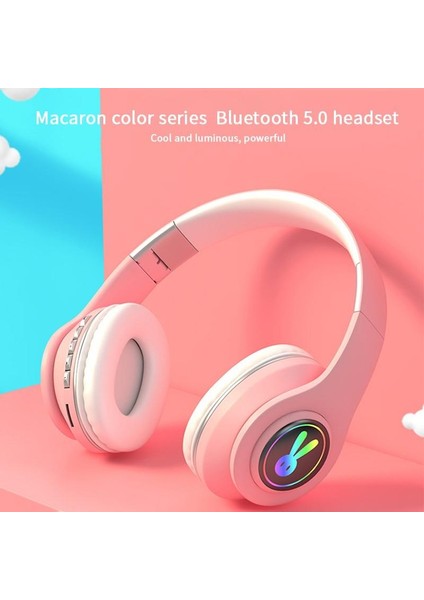 Kablosuz Bluetooth 5.0 Müzik Kulaklık Sevimli Bluetooth Kulaklık Desteği Radyo Bluetooth Kulaklık (Yurt Dışından)