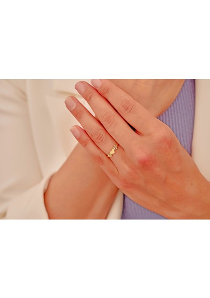 925 Ayar Gümüş Üç Kalp Yan Kalpler Kalemli Yüzük modelleri