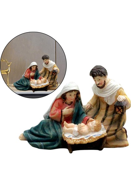 Aile Reçine Heykeli Isa Joseph Figürler Dekor 12.5X7X10 cm C Açıığı (Yurt Dışından) modelleri