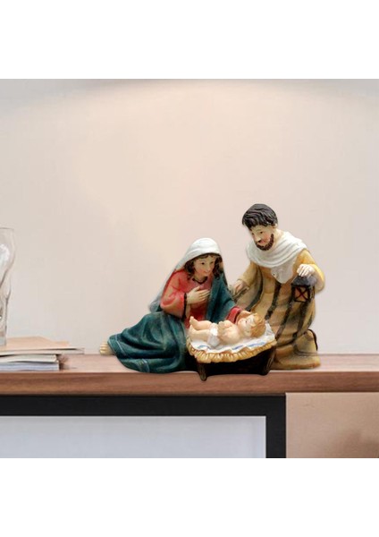 Aile Reçine Heykeli Isa Joseph Figürler Dekor 12.5X7X10 cm C Açıığı (Yurt Dışından) indirimleri