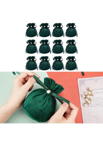 12X 10X12 cm Şak Kadife Çanta Inci Hediye Çanta Noel Doğum Günü Şekerleri Için (Yurt Dışından) fiyatları