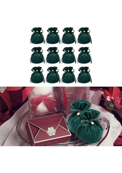 12X 10X12 cm Şak Kadife Çanta Inci Hediye Çanta Noel Doğum Günü Şekerleri Için (Yurt Dışından) indirimleri