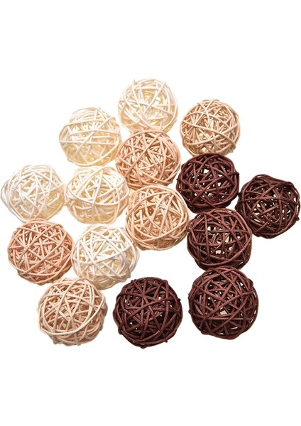 15 Paket 5 cm Hasır Rattan Topları Vazo Dolgu Dekor Dekorasyon Zanaat Dıy (Yurt Dışından) fiyatları