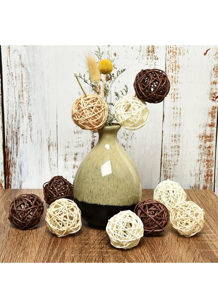 15 Paket 5 cm Hasır Rattan Topları Vazo Dolgu Dekor Dekorasyon Zanaat Dıy (Yurt Dışından) modelleri