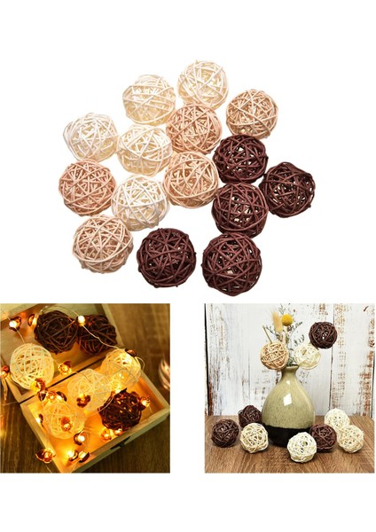 15 Paket 5 cm Hasır Rattan Topları Vazo Dolgu Dekor Dekorasyon Zanaat Dıy (Yurt Dışından) fırsatları