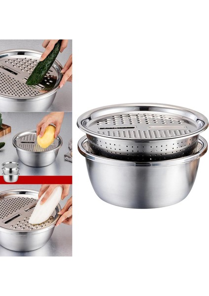 Çok Fonksiyonlu Paslanmaz Çelik Lavabo Salata 26CM (Yurt Dışından) indirimleri