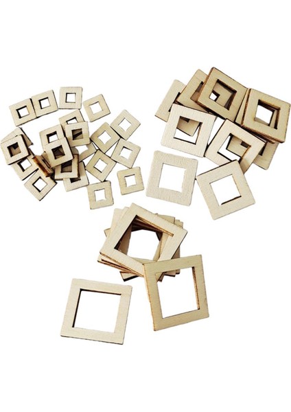 100X Hollow Ahşap Çerçevesi Ahşap Ağaç Iş Kare Için Bezemeler El I (Yurt Dışından) fiyatları