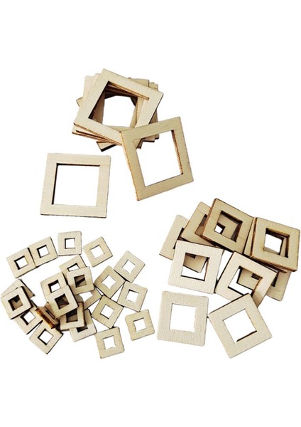 100X Hollow Ahşap Çerçevesi Ahşap Ağaç Iş Kare Için Bezemeler El I (Yurt Dışından) fırsatları