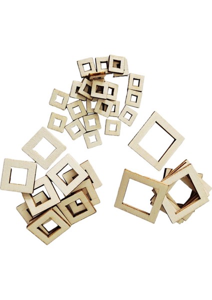 100X Hollow Ahşap Çerçevesi Ahşap Ağaç Iş Kare Için Bezemeler El I (Yurt Dışından) indirimleri