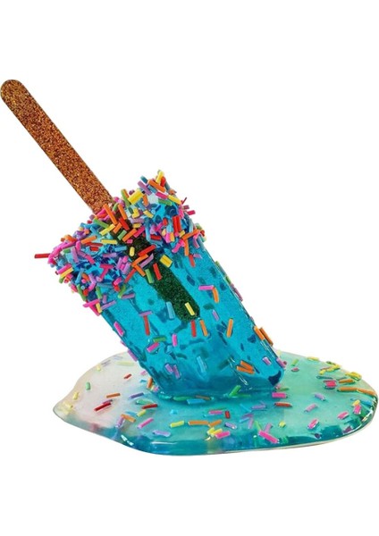 Eriyen Buzlu Ş Heykel Masaüstü Dekorasyonu Açık Mavi (Yurt Dışından)