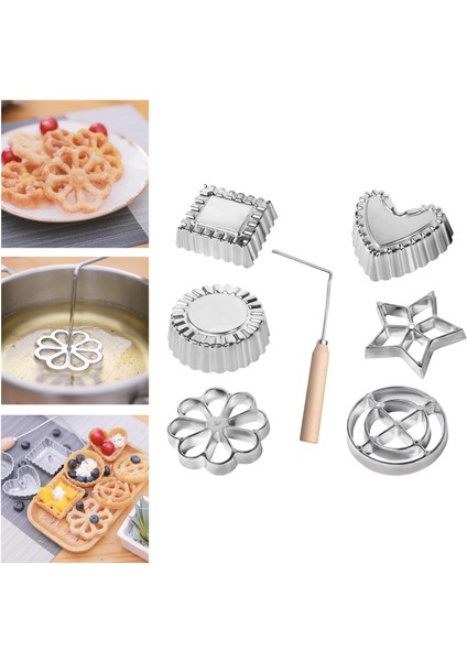 Ütü Kulplu Waffle Timbale 6 Set (Yurt Dışından)