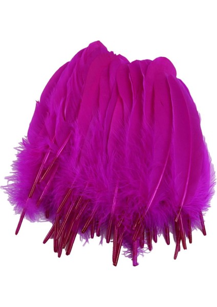 50 Doğal Tüy Dekor Kırmızı (Yurt Dışından)