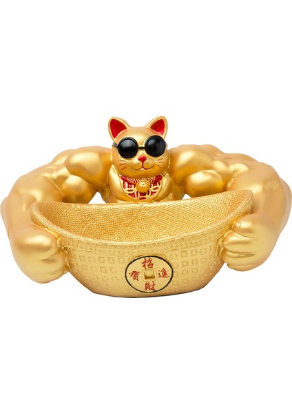 Büyük Kol Fortune Heykel Mağı Dekorasyonu Süsleme Altın (Yurt Dışından)