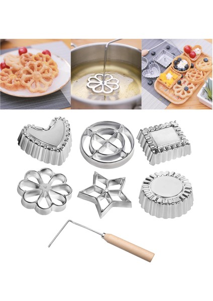 Ütü Kulplu Waffle Timbale 6 Set (Yurt Dışından)