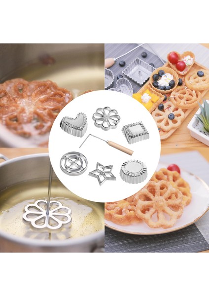 Ütü Kulplu Waffle Timbale 6 Set (Yurt Dışından)