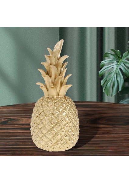 Icı Reçine Ananas Şekilli Süs Altın Parçası 9X9X25CM (Yurt Dışından) modelleri