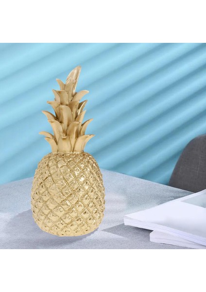 Icı Reçine Ananas Şekilli Süs Altın Parçası 9X9X25CM (Yurt Dışından) fırsatları