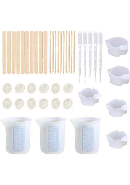 Reçine Karıştırma Bardakları Aletler, Dereceli Ölçüm Bardakları, Pipetli 43PCS (Yurt Dışından) fiyatları