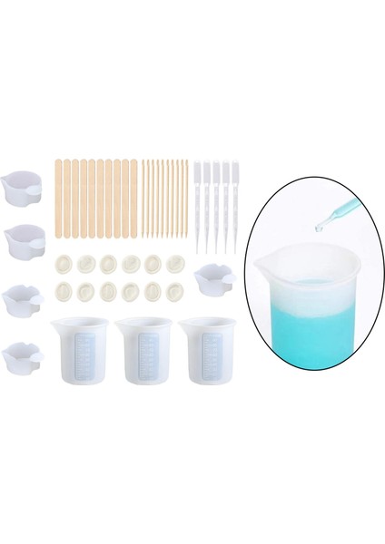 Reçine Karıştırma Bardakları Aletler, Dereceli Ölçüm Bardakları, Pipetli 43PCS (Yurt Dışından) fırsatları