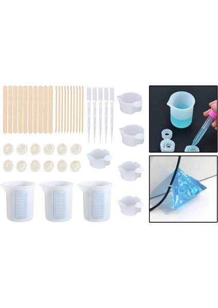Reçine Karıştırma Bardakları Aletler, Dereceli Ölçüm Bardakları, Pipetli 43PCS (Yurt Dışından) indirimleri