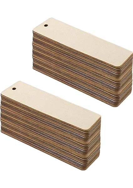 20X Bitmemiş Dikdörtgen Ahşap Boş Yer Imleri Sanat Projeleri Için Asılı Etiket (Yurt Dışından)