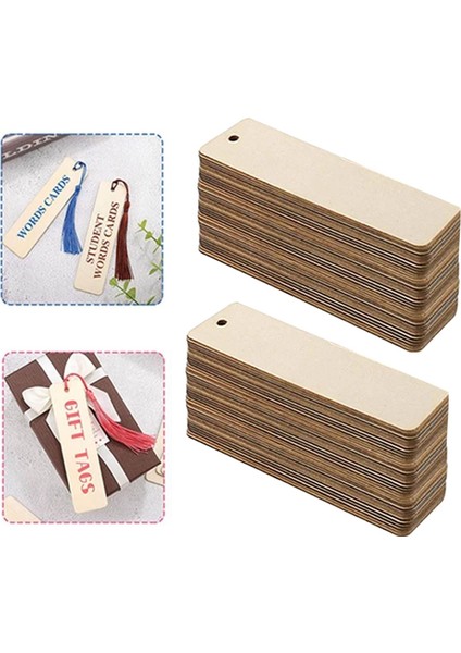 20X Bitmemiş Dikdörtgen Ahşap Boş Yer Imleri Sanat Projeleri Için Asılı Etiket (Yurt Dışından) modelleri