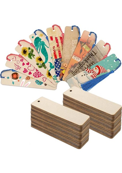 20X Bitmemiş Dikdörtgen Ahşap Boş Yer Imleri Sanat Projeleri Için Asılı Etiket (Yurt Dışından) fırsatları