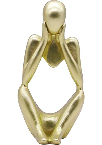 Reçine Yapıt Düşünür Heykel Modern Hollow Heykelcik Dekoratif Heykel Altın ve (Yurt Dışından) fiyatları