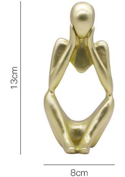 Reçine Yapıt Düşünür Heykel Modern Hollow Heykelcik Dekoratif Heykel Altın ve (Yurt Dışından) fırsatları