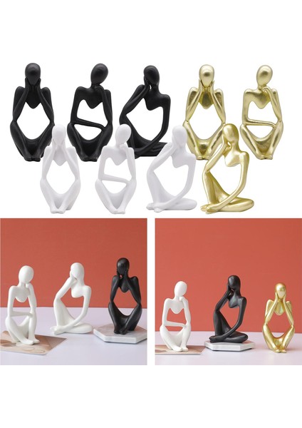 Reçine Yapıt Düşünür Heykel Modern Hollow Heykelcik Dekoratif Heykel Altın ve (Yurt Dışından) indirimleri