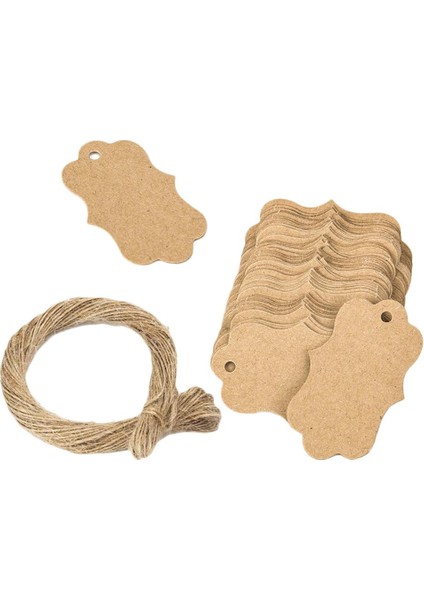 100 Mini Kraft Kağıt Craft Kart Kolye (Yurt Dışından)
