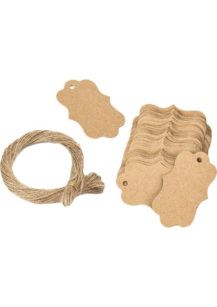 100 Mini Kraft Kağıt Craft Kart Kolye (Yurt Dışından)