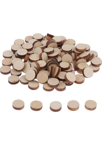 100 Paket Bitmemiş Doğal Ahşap Dilimleri 0.39'' Ağaç Kütüklü Ahşap Daireler (Yurt Dışından)