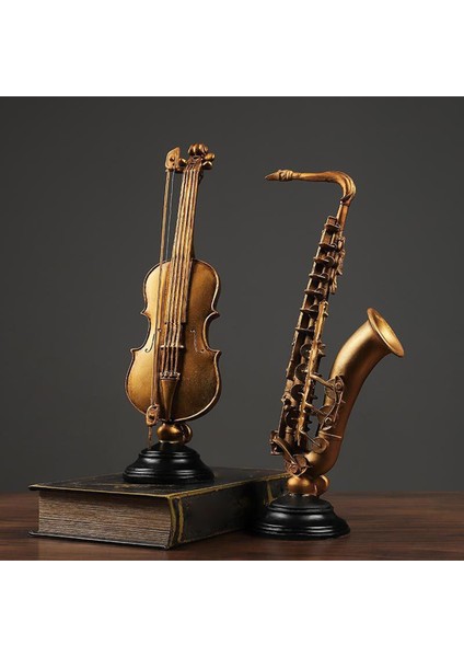Reçine Mini Sax Enstrüman Heykeli Vintage Ev Dekorasyon Için (Yurt Dışından) indirimleri