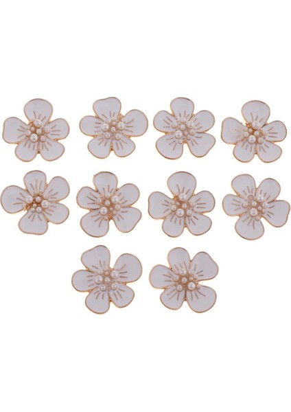 10 5 Yapraklı Çiçek Düğmesi Kristal Flatback Diy (Yurt Dışından)