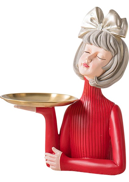 Kız Heykelcik Meyve Masa Süsü Takı Biblo Depolama Masa Süsü Argent Yay (Yurt Dışından) fiyatları